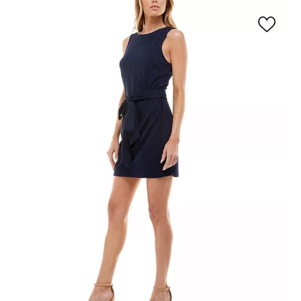 NWT SPEECHLESS Juniors' Belted Back-Cutout Dress. Size Medium. Midnight Blue.